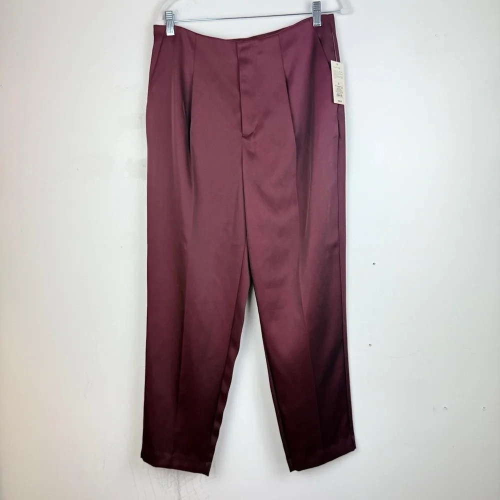 NWT A New Day Burgundy Tailored Ankle Pants Workwear Career - Picture 2 of 6